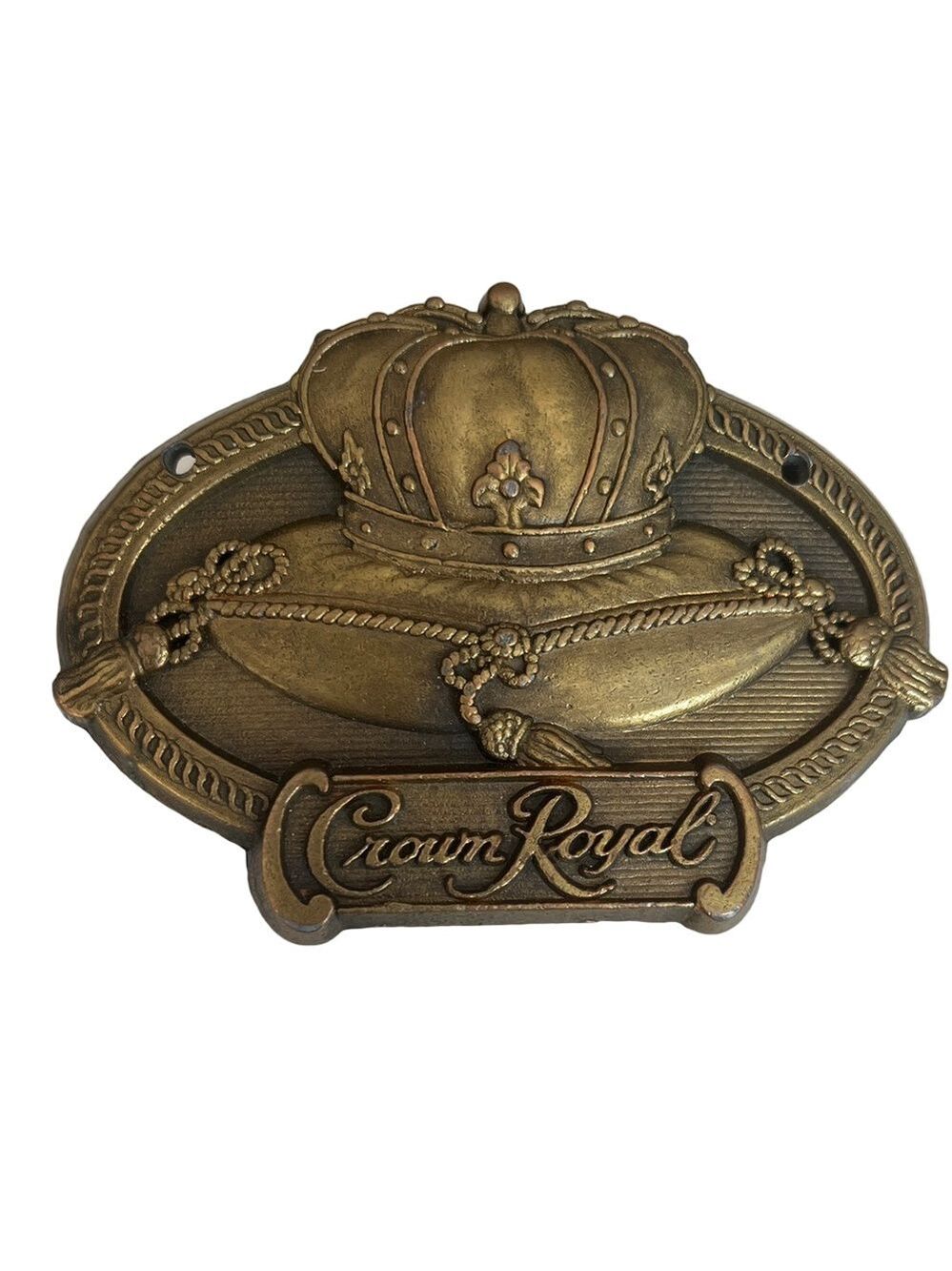 Vintage Crown Royal Brass Belt Buckle